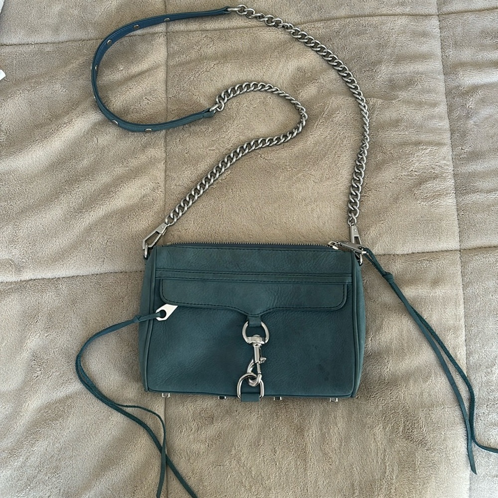 Rebecca Minkoff Mini Mac Blue Suede Crossbody